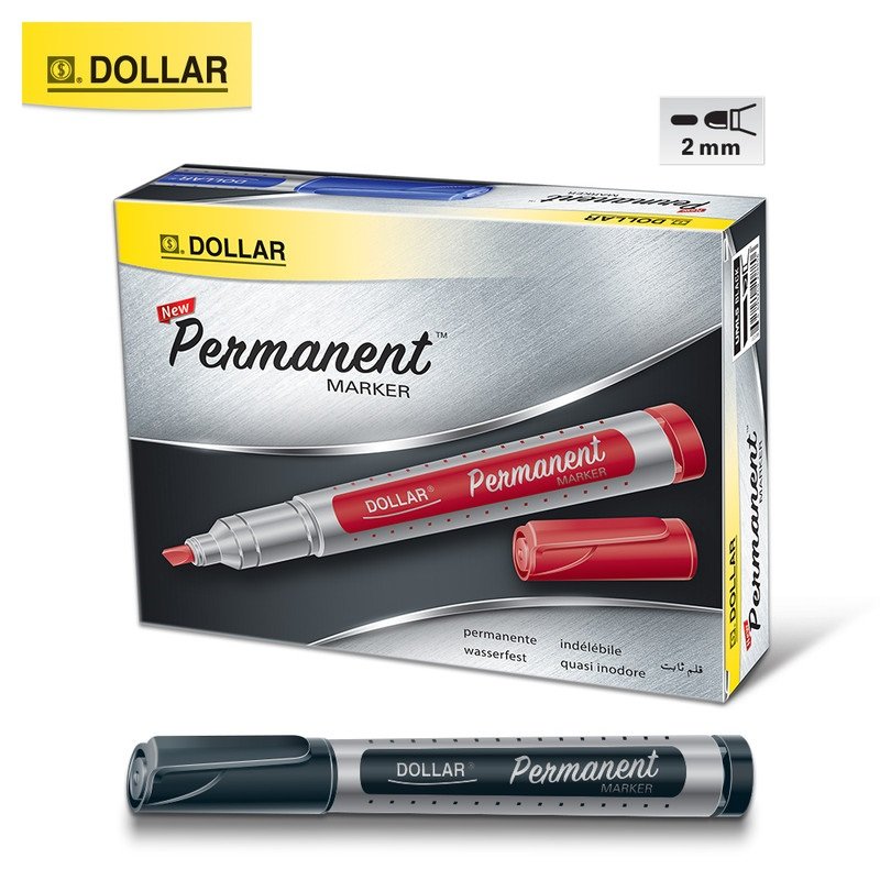 Dollar Round Tip Permanent Marker Black [1PC]