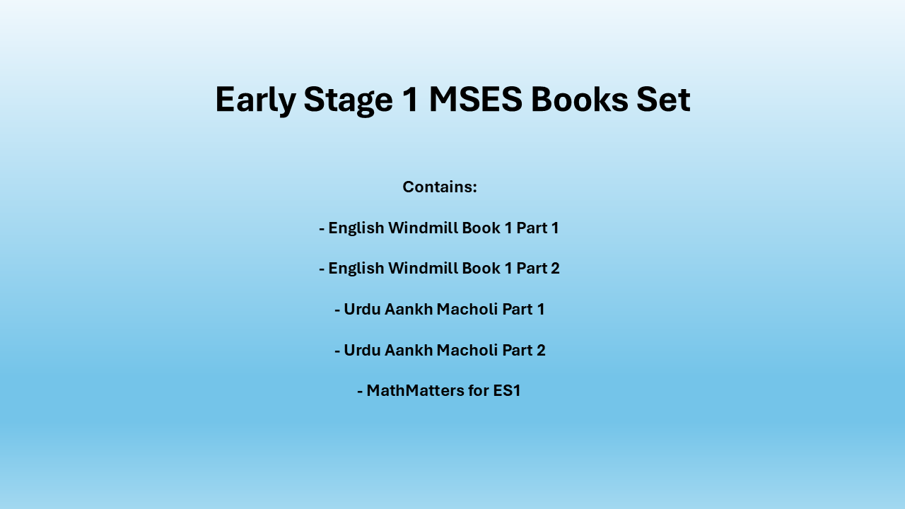 Early Stage 1 Complete MSES Books Set